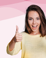 Woman smiling and giving a thumbs up