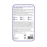 The back of the Melts® into Advanced Immunity packaging, containing more information about the product. The list includes ingredients like Vitamins D and Vitamin C + Zinc, and benefits like improving immunity and gut health, and preventing infections.