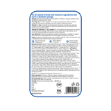 The back of the Melts® into Multivitamins packaging, containing more information about the product. The list includes ingredients like Vitamins ABCD, Zinc and Iodine, and benefits like boosting cognition and promoting growth.