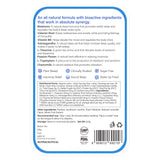 Back of the Melts® into a Restful Sleep packaging, containing information about the product. Information includes the ingredients like Melatonin and Vitamin B6, and benefits like insomnia relief and sound sleep.